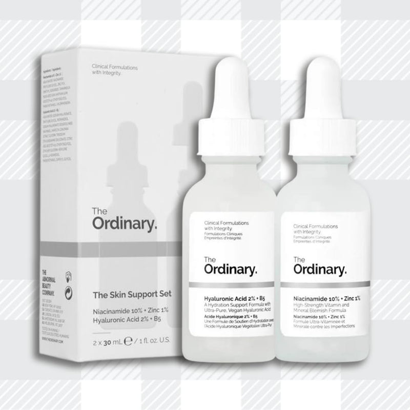 AETN Creations The Ordinary The Skin Support Set, Hydrating Pack of Hyaluronic Acid 2% + B5 and Niacinamide 10% + Zinc 1% complete Gift with AETN Keepsake Heart