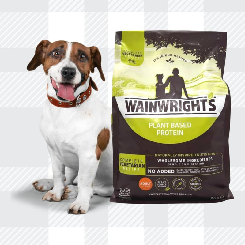 AETN Creations Plant Based Protein Dry Adult Dog Food Wainwright's 2kg Nutritious, Delicious, Hypo-Allergenic Pack complete with AETN Jerky Treat