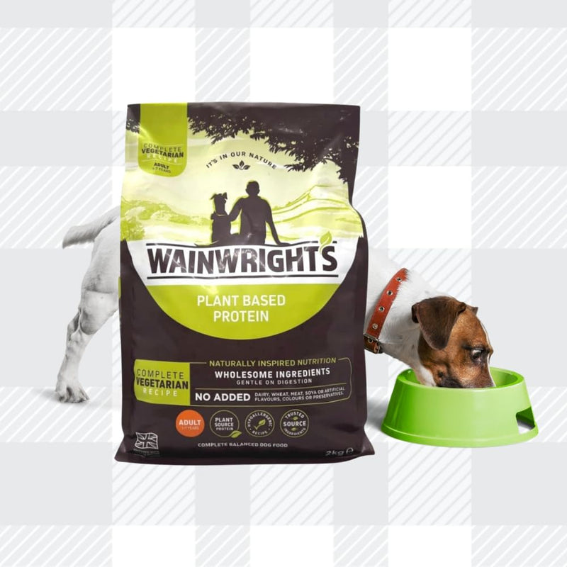 AETN Creations Plant Based Protein Dry Adult Dog Food Wainwright's 2kg Nutritious, Delicious, Hypo-Allergenic Pack complete with AETN Jerky Treat