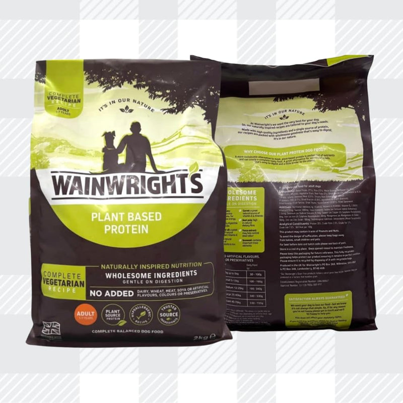 AETN Creations Plant Based Protein Dry Adult Dog Food Wainwright's 2kg Nutritious, Delicious, Hypo-Allergenic Pack complete with AETN Jerky Treat