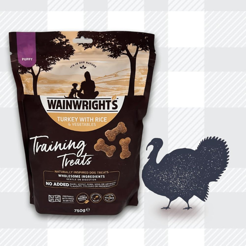 AETN Creations Puppy Training Dog Treats 750g in Turkey and Veg Hypo-Allergenic Snack for Puppies from Wainwrights with AETN Jerky Treat Nutritious and Delicious