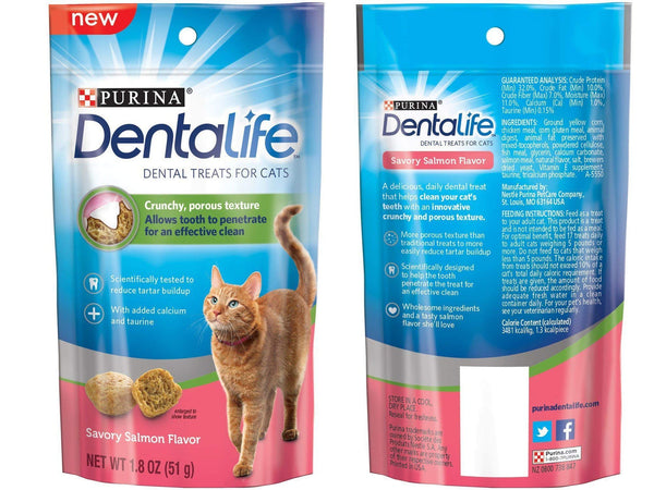 Purina Dentalife Dental Treats For Cats Bundle; Savory Salmon And Tasty Chicken