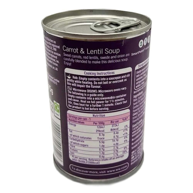 3 Meal Soup Pack Heinz Carrot & Lentil Soup 295g Watch Your Weight with This Delicious, Low Calorie, Low Fat Sweet Carrots, Red Lentils, Swede and Onion Vegetable Soup