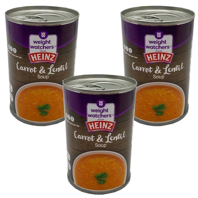 3 Meal Soup Pack Heinz Carrot & Lentil Soup 295g Watch Your Weight with This Delicious, Low Calorie, Low Fat Sweet Carrots, Red Lentils, Swede and Onion Vegetable Soup