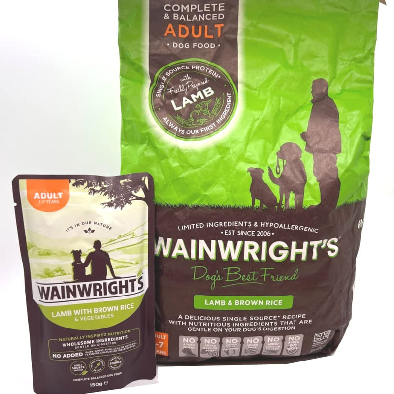 Wainwright's Adult Lamb And Rice 2KG with Free Pouch of Lamb Wet