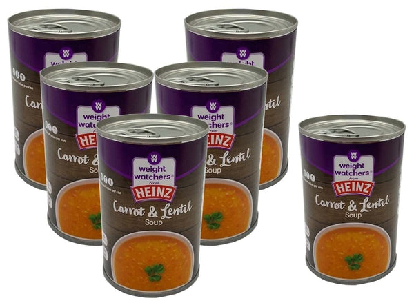 6 Meal Soup Pack Heinz Carrot & Lentil Soup 295g Watch Your Weight with This Delicious, Low Calorie, Low Fat Sweet Carrots, Red Lentils, Swede and Onion Vegetable Soup