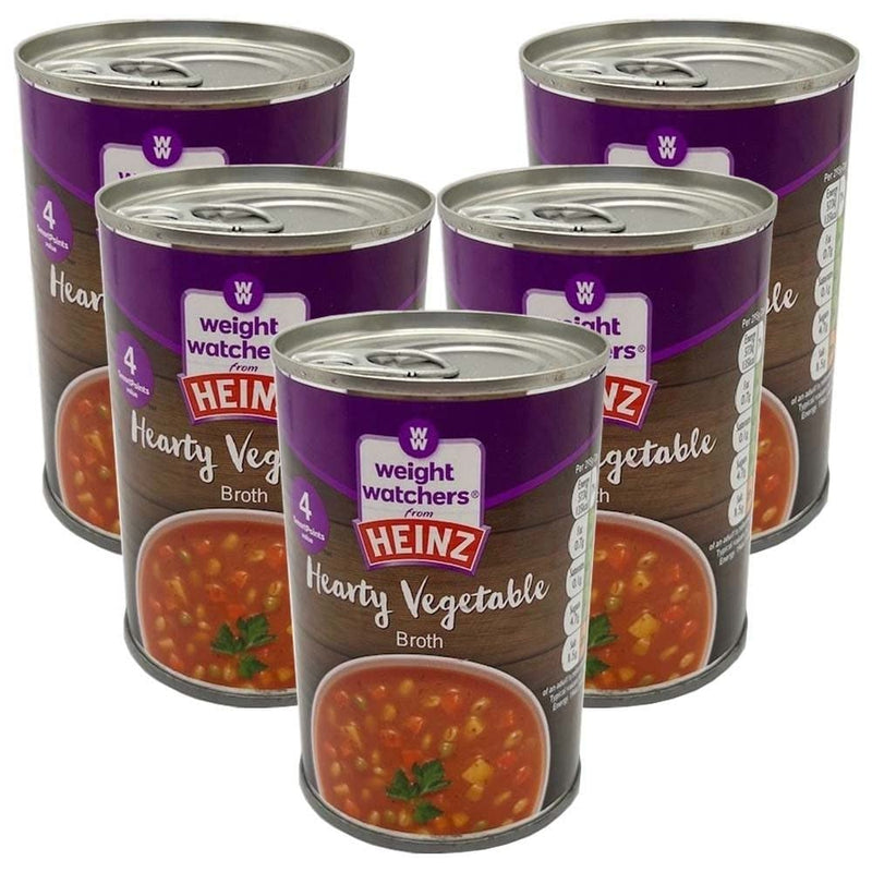 Weight Watchers Heinz Hearty Vegetable Broth 295g 5 Cans Watch Your Weight WithBlends with Low Carbs Packed of Chunky Vegetables and Pearl Barley to Make A Tasty Satisfying Delicious Soup