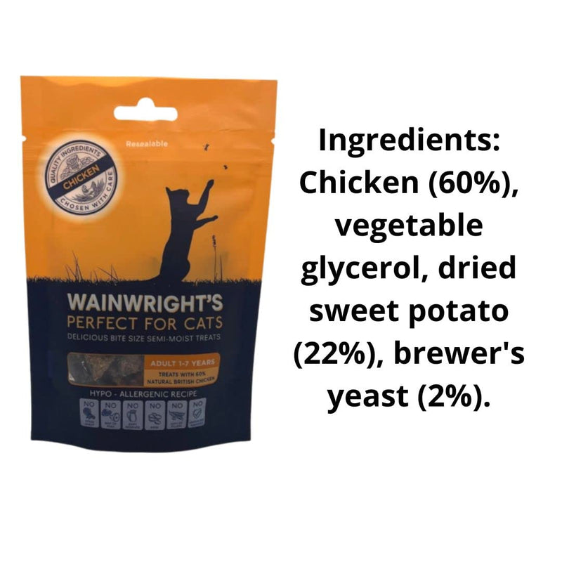 Packed Meaty Adult Cat Treats 60g In Chicken Complete And Balanced For Adult Cat Nutritious, Delicious, Easily Digested And Hypo-Allergenic Snack Suitable For Adult Cats