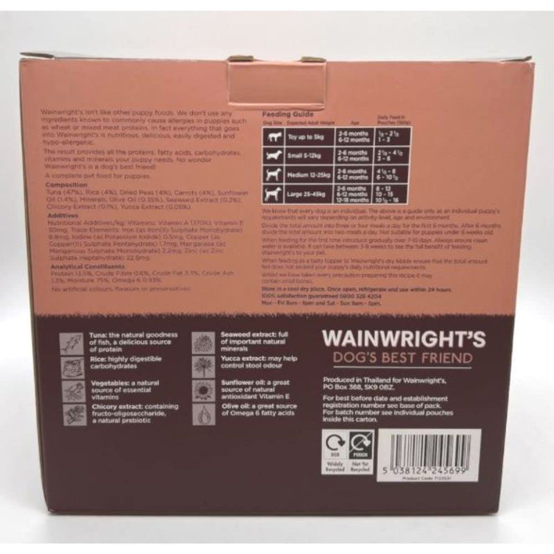 Wainwrights Wet Puppy Food Tuna With Rice And Vegetables 16x150g Nutritious, Delicious, Easily Digested And Hypo-Allergenic, Supporting Puppies Growth And Development