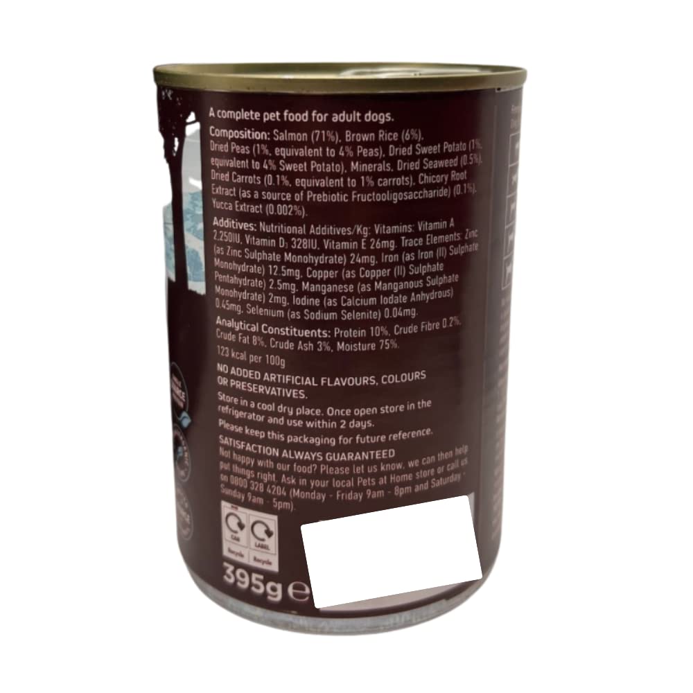 Wainwrights Complete And Balanced Adult Dry Food Pack Salmon 2 kg + 395g Tin of Salmon Wet Food- Nutritious, Delicious, Easily Digested And Hypo-Allergenic Suitable For Dogs From 1-7 Years Old