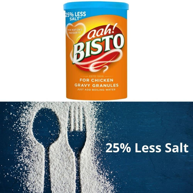 Bisto Reduced Salt Chicken Gravy Granules 4x190g Flavoursome And Delicious With 25% Less Salt Gravy For Hearty Family Mealtimes