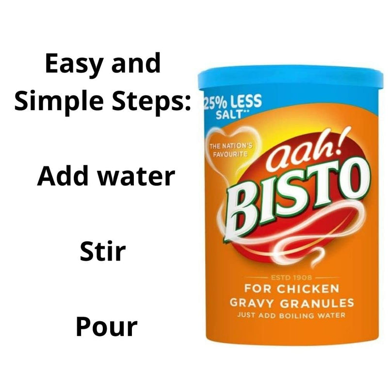 Bisto Reduced Salt Chicken Gravy Granules 4x190g Flavoursome And Delicious With 25% Less Salt Gravy For Hearty Family Mealtimes