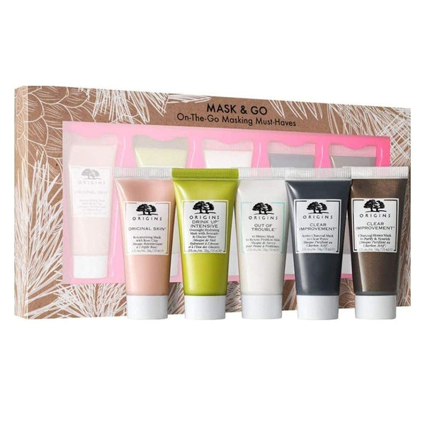 Origins Mask&Go – Luxurious Gift Set Five FaceCare Solutions On-the Go Promise To Cleanse, Exfoliate, Hydrate, Nourish, Calm, Brightening And Rescue All Skin Types