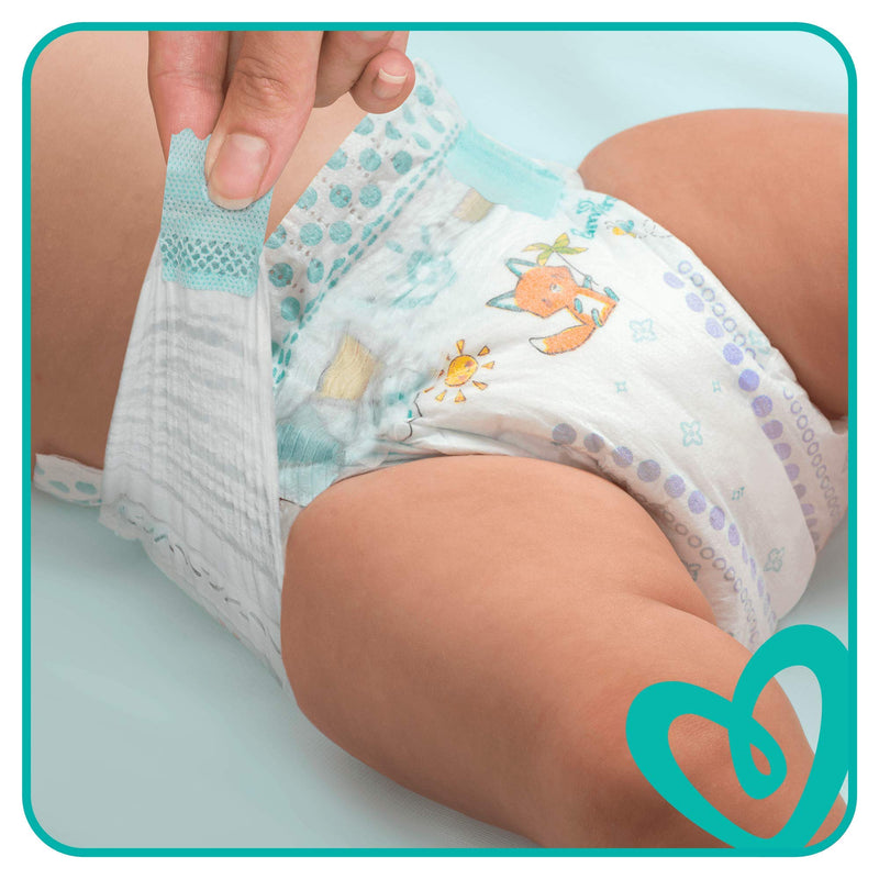 Pampers Baby-Dry Size 4, 44 Nappies, 9-14 kg, Essential Pack, Air Channels for Breathable Dryness Overnight