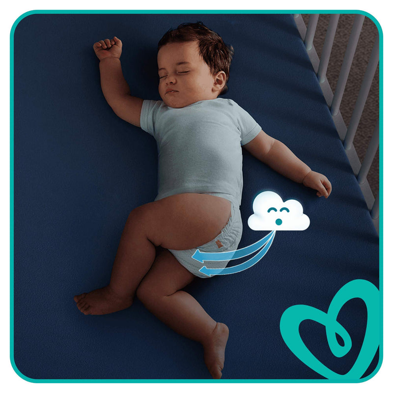 Pampers Baby-Dry Size 4, 44 Nappies, 9-14 kg, Essential Pack, Air Channels for Breathable Dryness Overnight