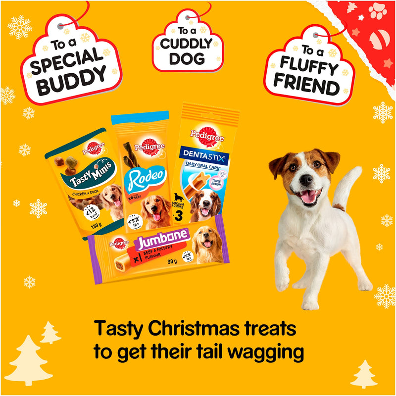 Pedigree 1 x Christmas Dog Stocking with 4 Packs of Treats Ideal