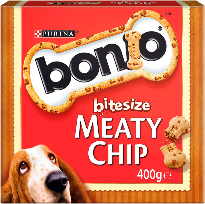 Bonio Bitesize Meaty Chip Dog Food, 400g, Pack of 5