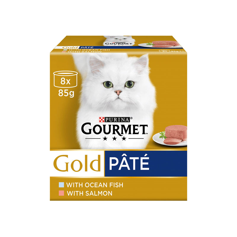 Gourmet Gold Senior Pate Selection Fish Wet Cat Food 7+ Years, 8 x 85 g (Case of 6)