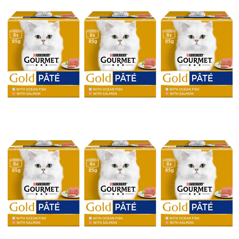 Gourmet Gold Senior Pate Selection Fish Wet Cat Food 7+ Years, 8 x 85 g (Case of 6)