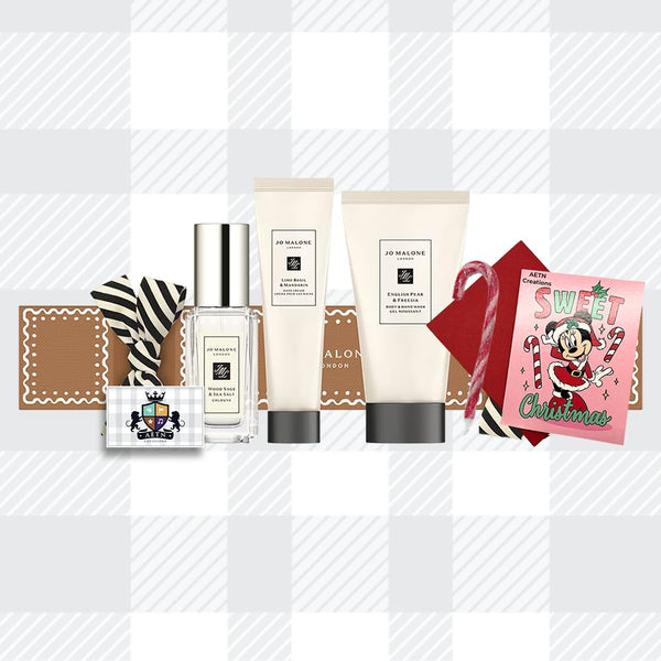 AETN Creations Gift Bundle Jo Malone Christmas Cracker Festive Set of Cologne, Hand Wash, Hand Cream Complete with AETN Christmas Card