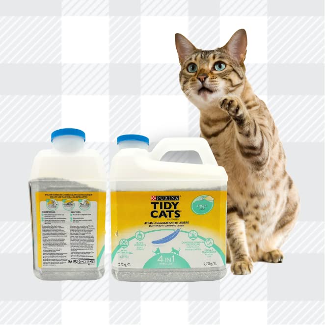 AETN Creations Litter Bundle Purina Tidy Cats Lightweight Clumping Fresh Air 1x10L Tidy Breeze plus AETN Chicken Cat Treat, Neutralise Odours, Experience Freshness