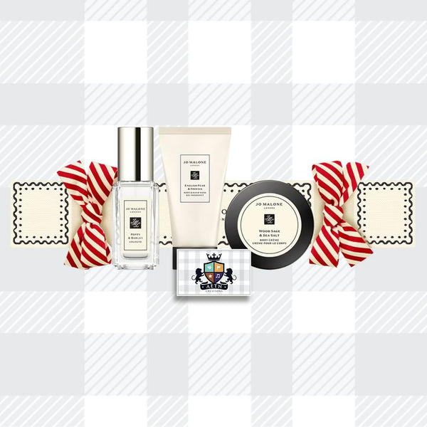 AETN Creations Gift Bundle Unwrap the Magic with Jo Malone Cream Christmas Cracker Set of Cologne, Body & Hand Wash and Body Crème with AETN Christmas Card