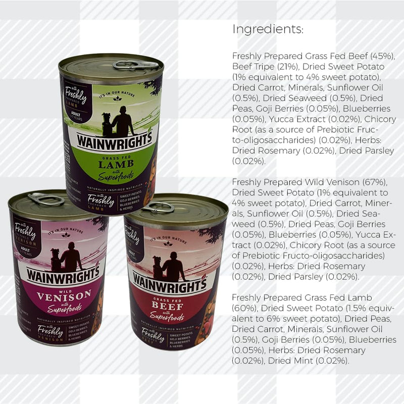 AETN Creations Wainwright s Superfoods Wet Adult Dog Food Variety