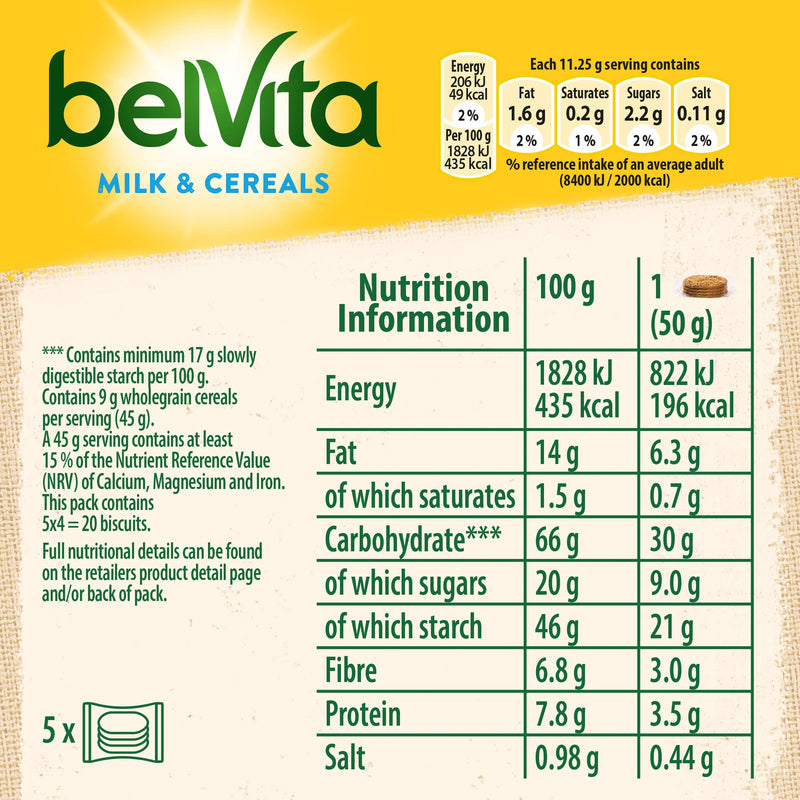 Belvita Breakfast Biscuit Cereals and Milk, 225 g Pack of 10