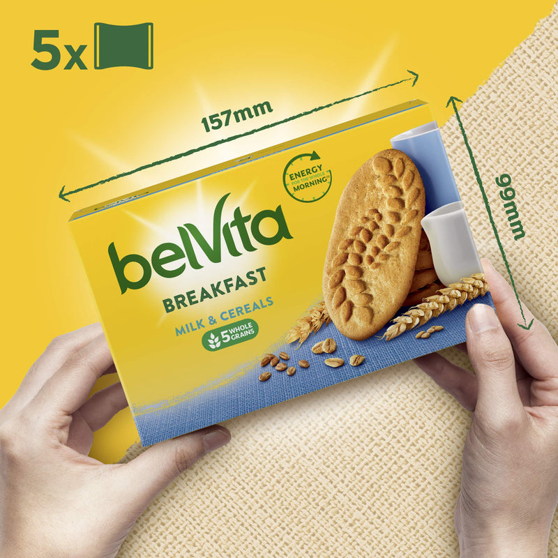 Belvita Breakfast Biscuit Cereals and Milk, 225 g Pack of 10