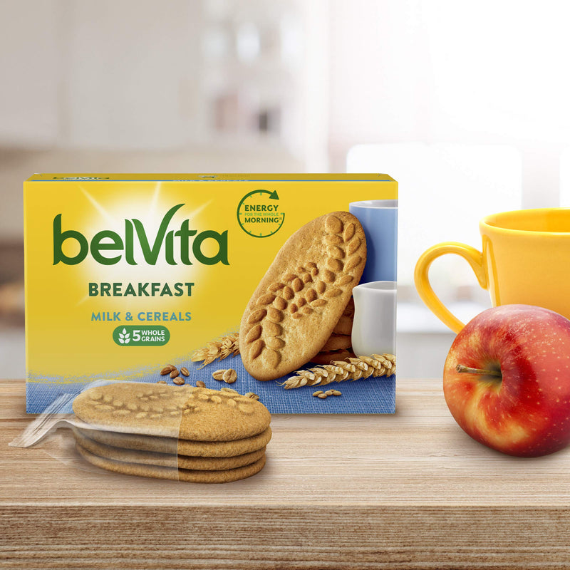 Belvita Breakfast Biscuit Cereals and Milk, 225 g Pack of 10