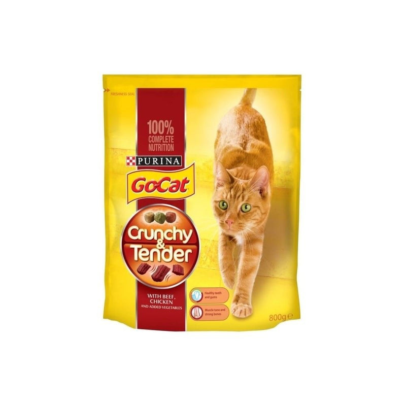 Go-Cat Crunchy & Tender Beef, Chicken & Vegetable (800g) - Pack of 2