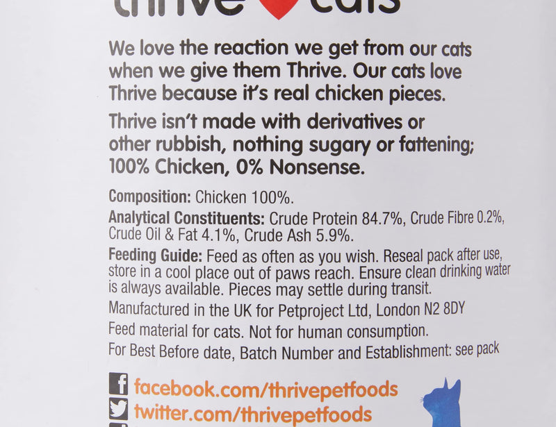 Thrive Cat 100 Percent Chicken Treats MaxiTube, 170g