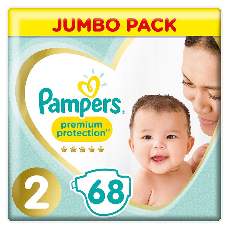 Pampers Premium Protection Diapers New Baby, Gr. 2 mini (4-8 kg), jumbo pack, 1 pack (1 x 68 pieces)