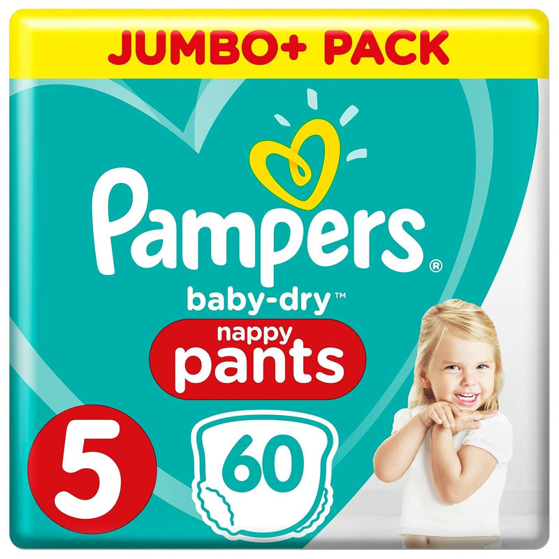 Pampers Baby-Dry Nappy Pants Size 5, 60 Nappy Pants