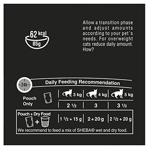 Sheba Fine Flakes - Wet Cat Food for Adult Cats, Poultry Collection in Jelly, 48 Pouches (48 x 85 g)