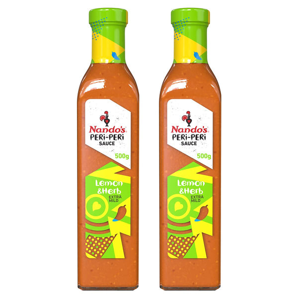 Nando's Lemon & Herb Peri Peri Sauce, Pack of 2 x 500 ml