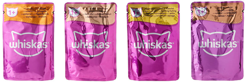 WHISKAS 1+ Cat Pouches Poultry Feasts in Gravy 12x85g