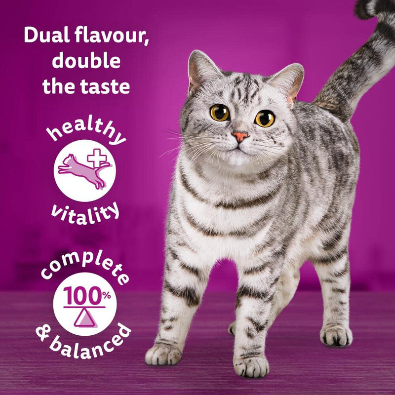 Whiskas Tasty Duo 1+ Ocean Delight in Jelly 48 x 85 g Pouches, Adult Cat Food, Pack of 4 (12 x 85 g)