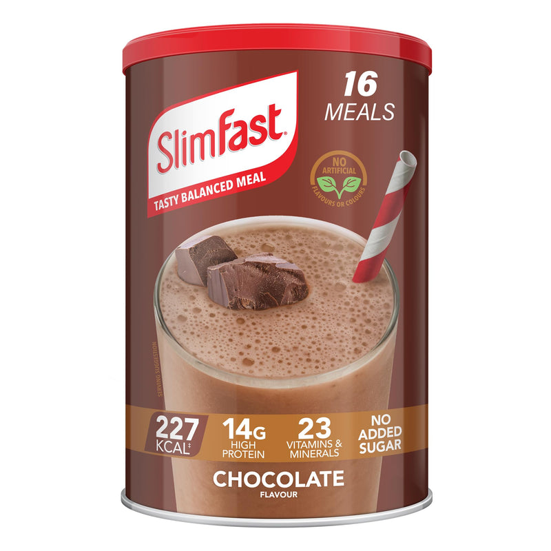 SlimFast Balanced Meal Shake, Healthy Shake for Balanced Diet Plan with Vitamins and Minerals, High in Fibre, Chocolate Flavour, 16 Servings, 600 g