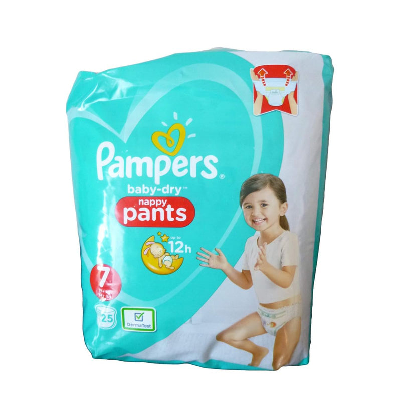 Pampers Baby-Dry Nappy Pants Size 7, 17kg+, 25 Nappies