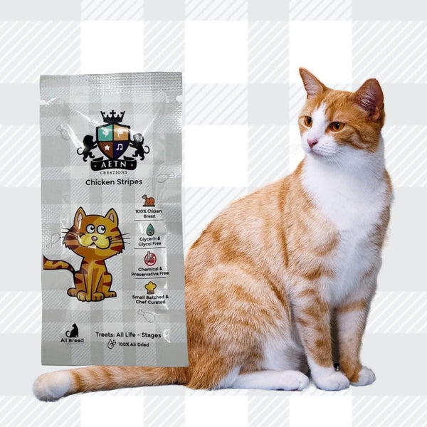 AETN Creations Chicken Stripes Cat Treats Travel Size Pack Of 3x3g Complete And Balance Snack Food Made Natural Ingredients For All Stages Breeds