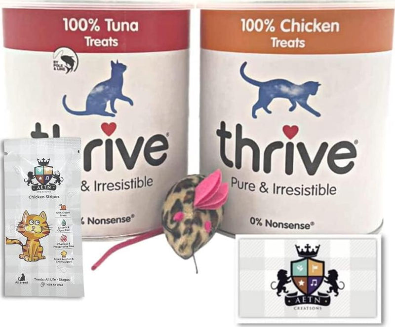 AETN Creations Double Up On Deliciousness With Thrive Maxi Cat Treats - 2 Pack Of Premium Natural For Happy And Healthy Cats In Chicken Tuna Combined